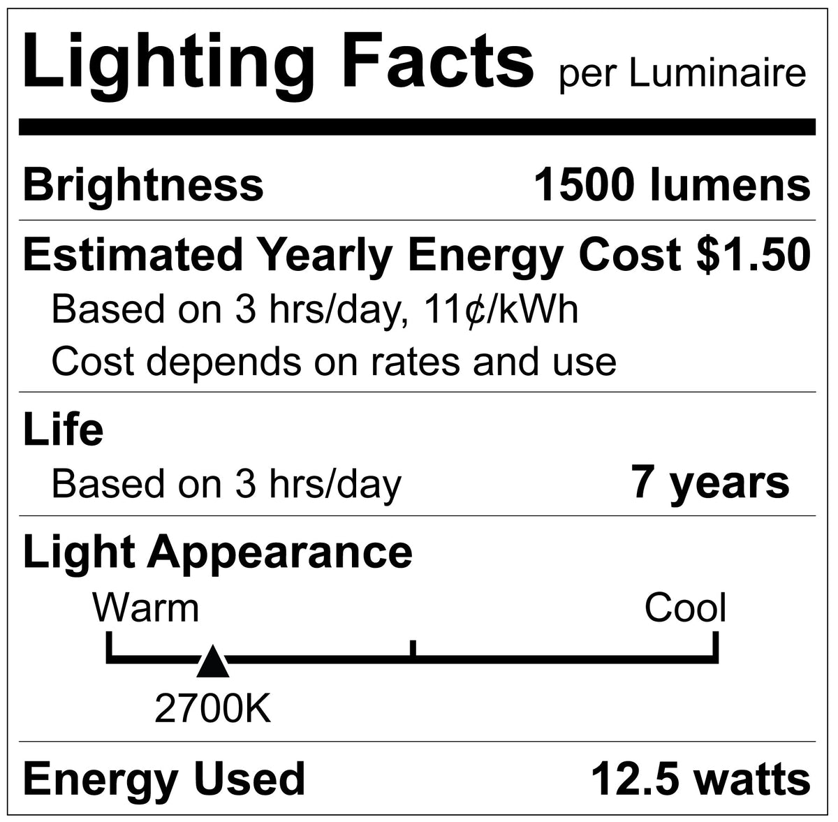 Luxrite LR21540 A19 12.5W 2700K - 8 Pack LED Light Bulb