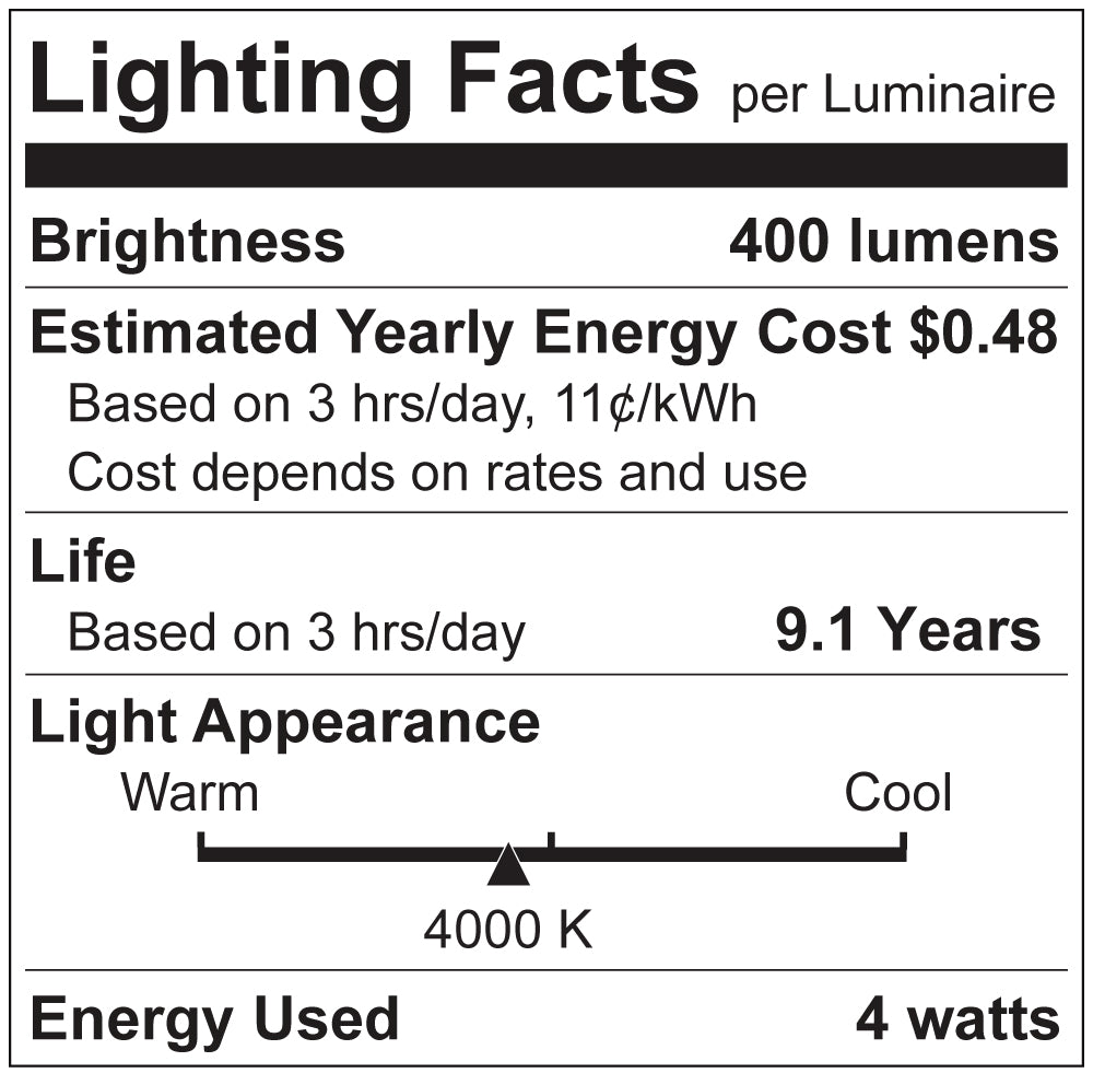 Luxrite LR21576 4W Torpedo E12 4000K LED Light Bulb