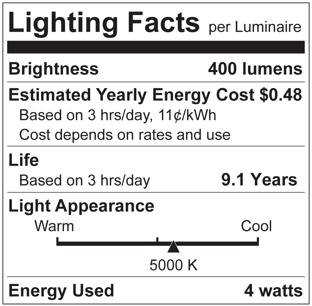 Luxrite LR21579 4W Flame Tip E12 5000K LED Light Bulb