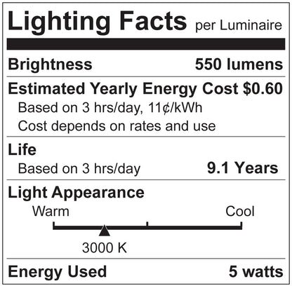 Luxrite LR21594 5W Torpedo E12 3000K LED Light Bulb