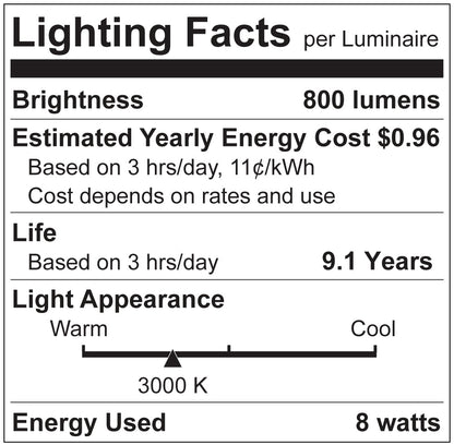 Luxrite LR21613 A19 8W 3000K Filament LED Light Bulb