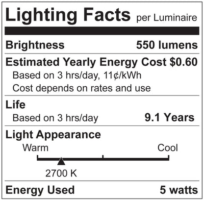 Luxrite LR21616 ST19 5W E26 2700K LED Light Bulb