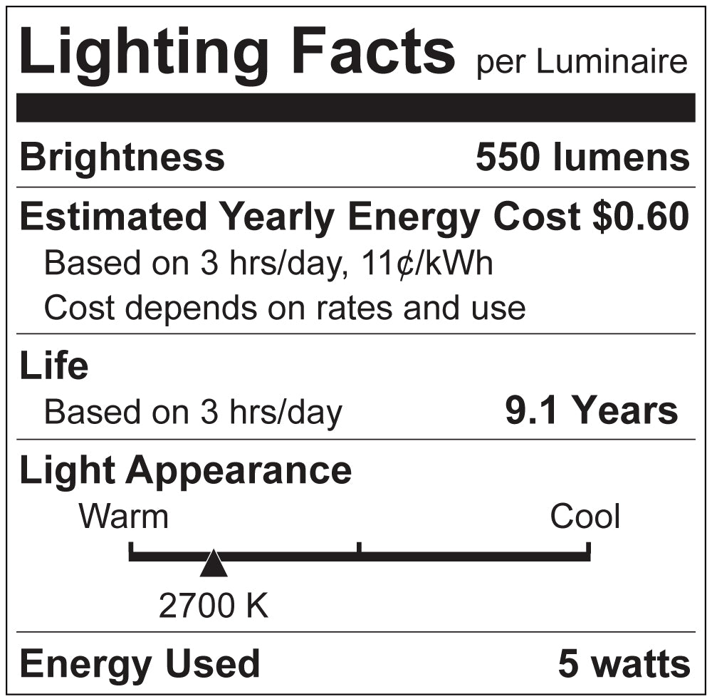 Luxrite LR21619 G25 5W E26 2700K LED Light Bulb