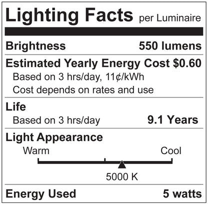 Luxrite LR21620 G25 5W E26 5000K LED Light Bulb