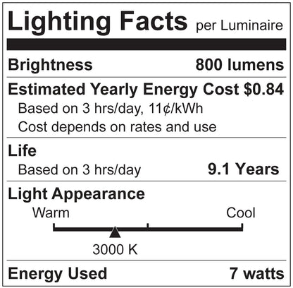 Luxrite LR21635 7W Flame Tip E12 3000K LED Light Bulb