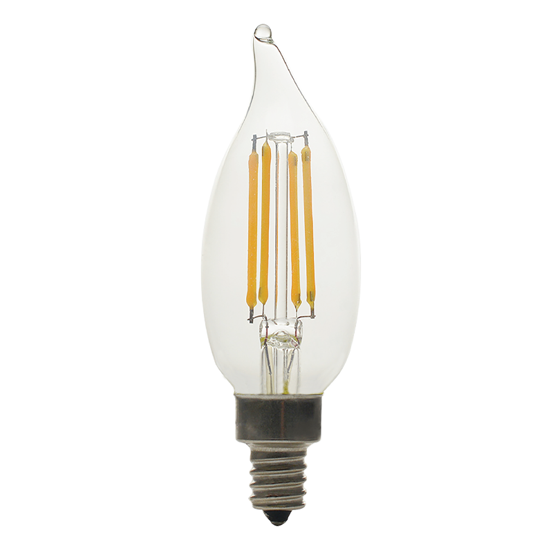 Luxrite LR21646 5W Flame Tip E12 3500K LED Light Bulb