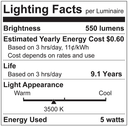 Luxrite LR21646 5W Flame Tip E12 3500K LED Light Bulb