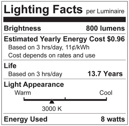 Luxrite LR21651 ST19 8W E26 3000K LED Light Bulb