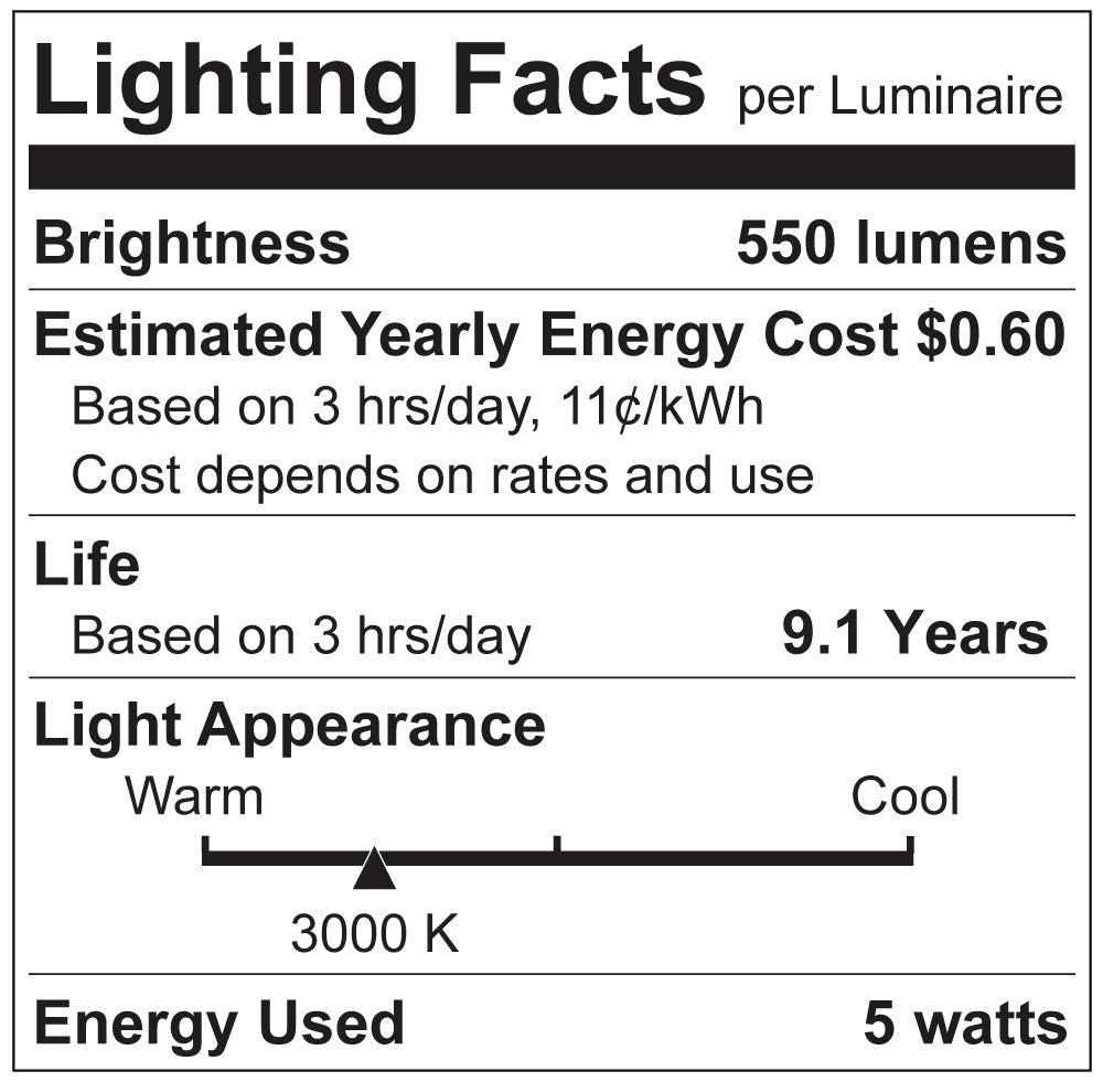 Luxrite LR21654 T9 5W E26 3000K LED Light Bulb