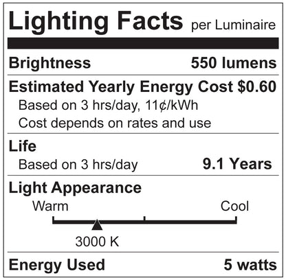 Luxrite LR21654 T9 5W E26 3000K LED Light Bulb