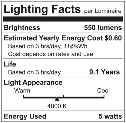 Luxrite LR21655 T9 5W E26 4000K LED Light Bulb