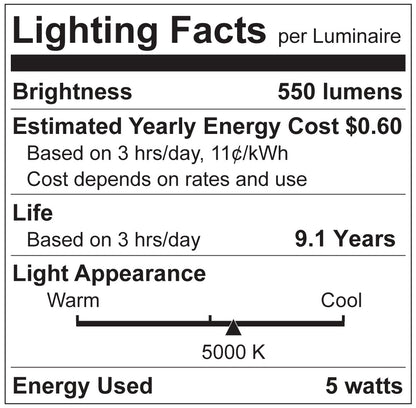 Luxrite LR21656 T9 5W E26 5000K LED Light Bulb