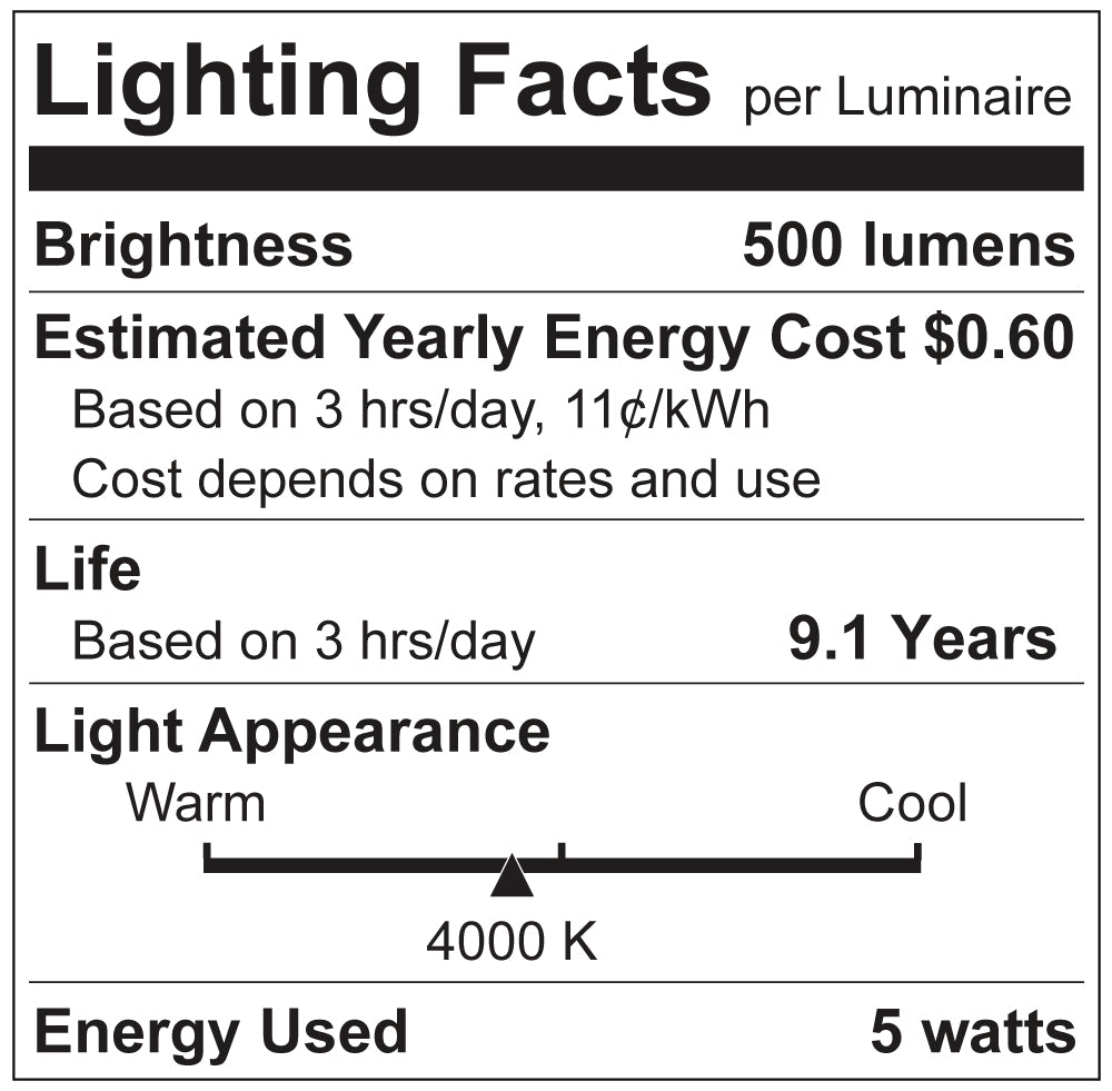 Luxrite LR21658 T6.5 5W E12 4000K LED Light Bulb