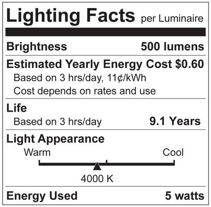 Luxrite LR21658 T6.5 5W E12 4000K LED Light Bulb