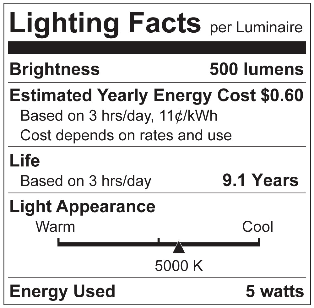 Luxrite LR21659 T6.5 5W E12 5000K LED Light Bulb