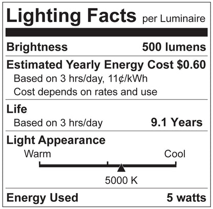 Luxrite LR21659 T6.5 5W E12 5000K LED Light Bulb