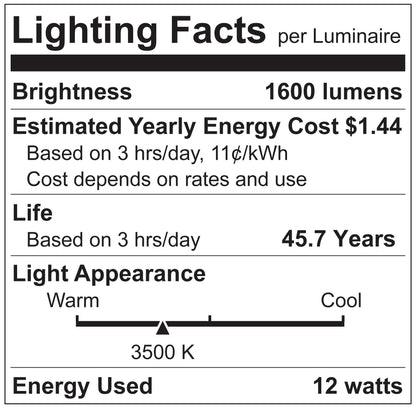 Luxrite LR21664 A19 12W E26 3500K Filament LED Light Bulb