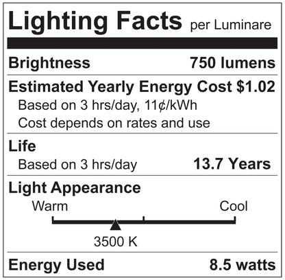 Luxrite LR21692 A15 8.5W E26 3500K Filament LED Light Bulb