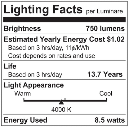 Luxrite LR21693 A15 8.5W E26 4000K Filament LED Light Bulb