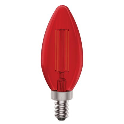 Luxrite LR21740 E12 4.5W Red Filament Torpedo LED Light Bulb