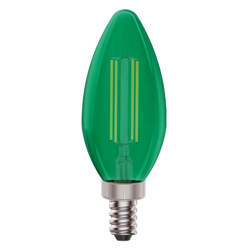 Luxrite LR21742 E12 4.5W Green Filament Torpedo LED Light Bulb