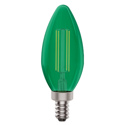 Luxrite LR21742 E12 4.5W Green Filament Torpedo LED Light Bulb