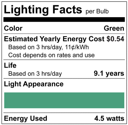 Luxrite LR21742 E12 4.5W Green Filament Torpedo LED Light Bulb
