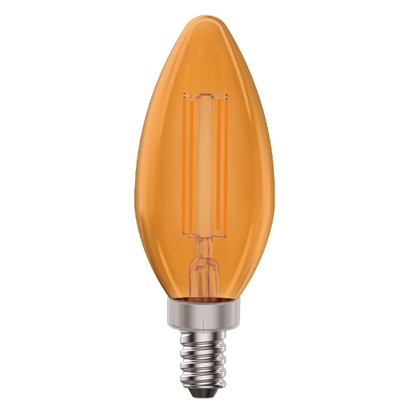 Luxrite LR21746 E12 4.5W Orange Filament Torpedo LED Light Bulb