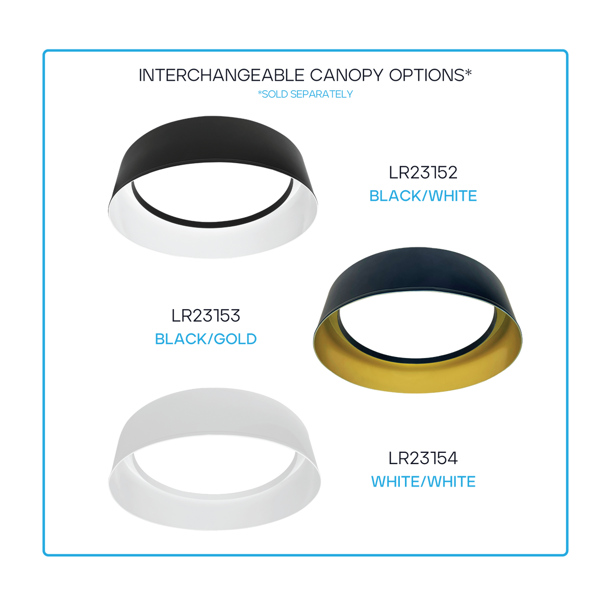 Luxrite LR23151 17" Decorative Flush Mount - Interchangeable Canopy - 5CCT Selectable