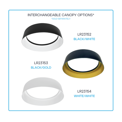Luxrite LR23151 17" Decorative Flush Mount - Interchangeable Canopy - 5CCT Selectable