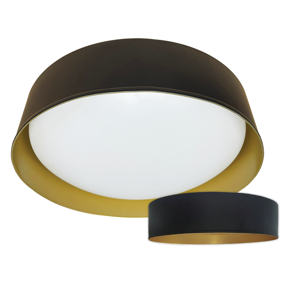 Luxrite LR23153 17" Decorative Flush Mount Interchangeable Canopy - Black/gold Finish