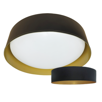 Luxrite LR23153 17" Decorative Flush Mount Interchangeable Canopy - Black/gold Finish