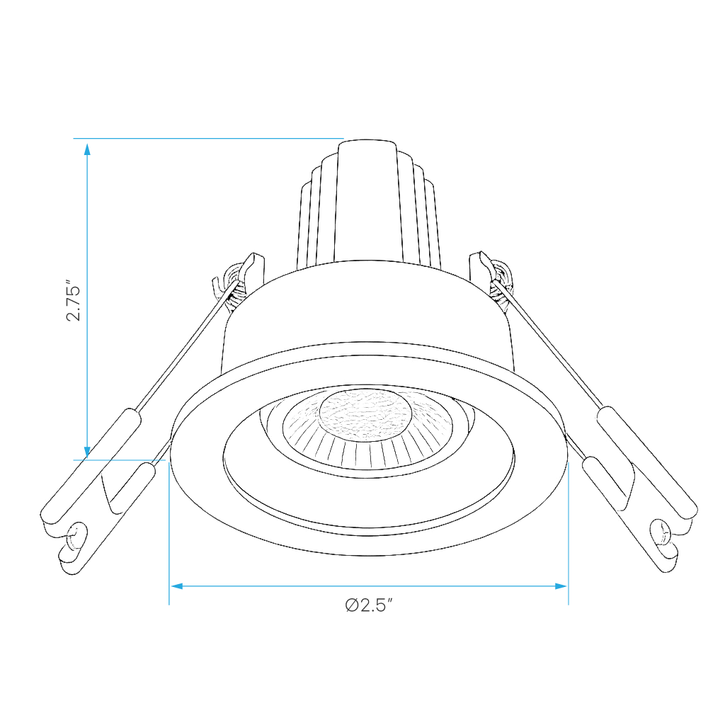 Luxrite LR23270 12W 1" Regressed Recessed Gimbal - High Output