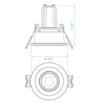 Luxrite LR23270 12W 1" Regressed Recessed Gimbal - High Output