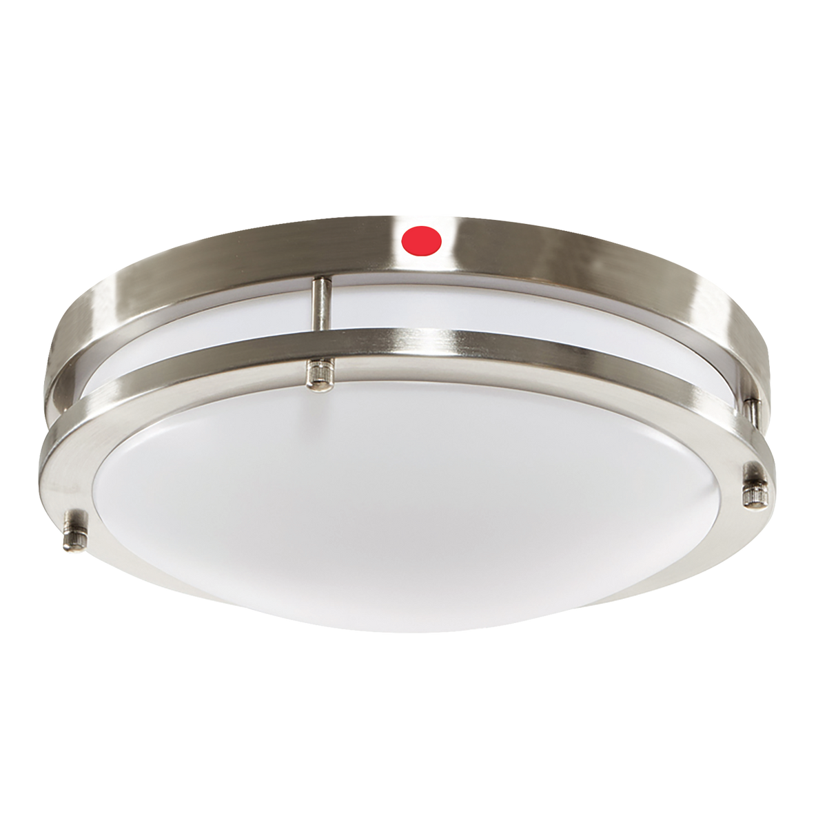 Luxrite LR23286-R 14W 12" Double Ring Surface Mount 5CCT 120-277V 0-10V Emergency - Brushed Nickel