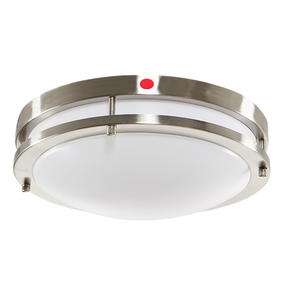 Luxrite LR23286-R 14W 12" Double Ring Surface Mount 5CCT 120-277V 0-10V Emergency - Brushed Nickel