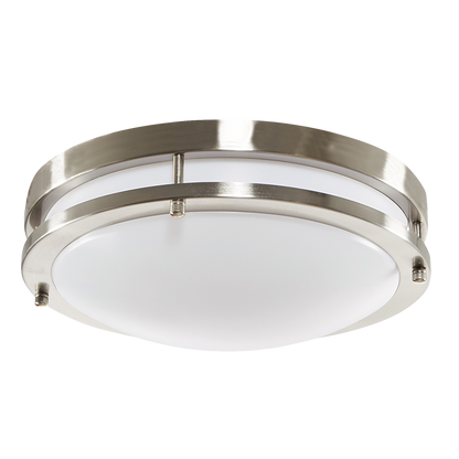 Luxrite LR23286 14W 12" Double Ring 5CCT 120-277V 0-10V Deep Collar - Brushed Nickel
