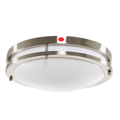 Luxrite LR23287-R 18W 14" Double Ring Surface Mount 5CCT 120-277V 0-10V Emergency - Brushed Nickel