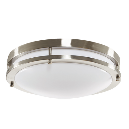 Luxrite LR23286+MS 14W 12" Double Ring 5CCT 120-277V 0-10V + Motion - Brushed Nickel