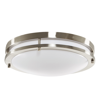 Luxrite LR23288 24W 16" Double Ring 5CCT 120-277V 0-10V Deep Collar - Brushed Nickel