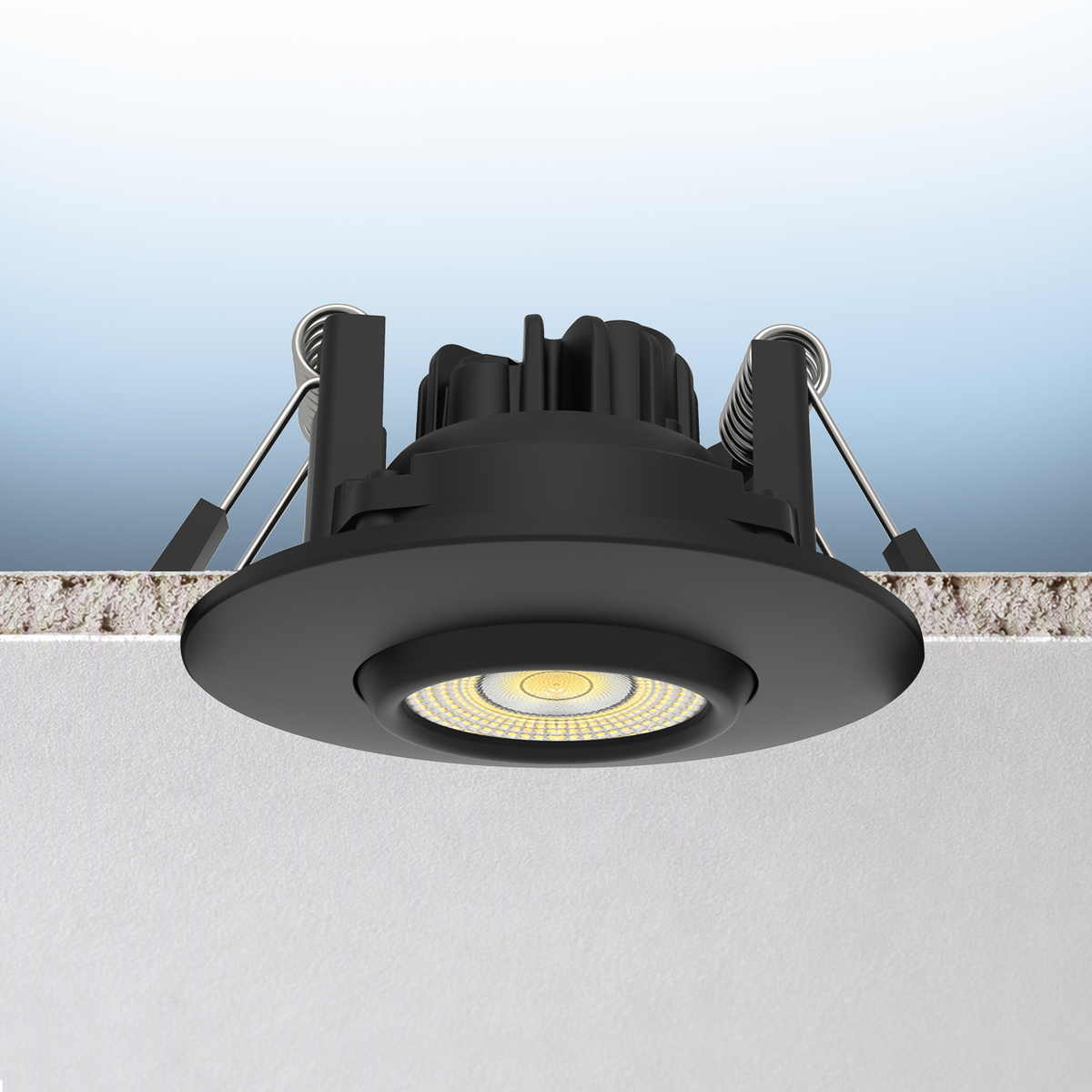 Luxrite LR23301 6W 2" Gimbal Round Canless Spotlight - 5CCT Selectable Black Finish
