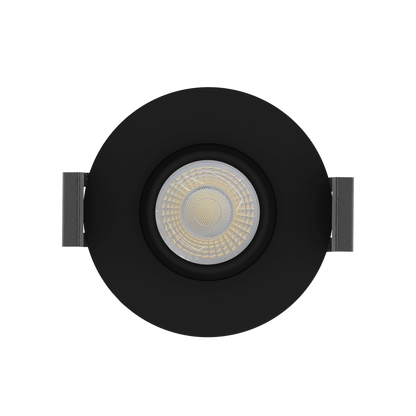 Luxrite LR23301 6W 2" Gimbal Round Canless Spotlight - 5CCT Selectable Black Finish