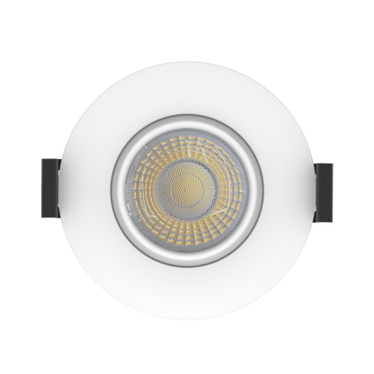 Luxrite LR23302 9W 3" Gimbal Round Canless Spotlight - 5CCT Selectable White Finish