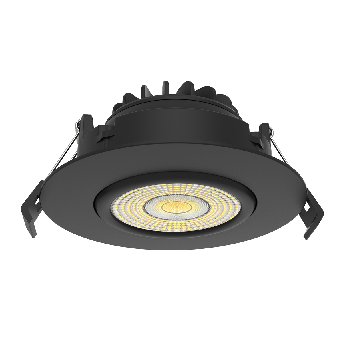 Luxrite LR23305 15W 4" Gimbal Round Canless Spotlight - 5CCT Selectable Black Finish