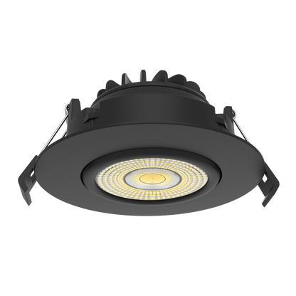 Luxrite LR23305 15W 4" Gimbal Round Canless Spotlight - 5CCT Selectable Black Finish