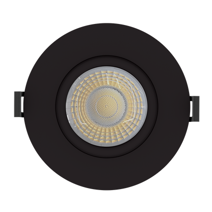 Luxrite LR23305 15W 4" Gimbal Round Canless Spotlight - 5CCT Selectable Black Finish