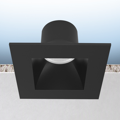 Luxrite LR23328 12W 4" Regressed Canless Spotlight - Square Black - 5 CCT Select
