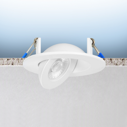 Luxrite LR23331 3" Recessed Floating Gimbal - 5 CCT Selectable Round Trim
