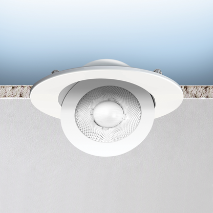 Luxrite LR23332 4" Recessed Floating Gimbal - 5 CCT Selectable Round Trim