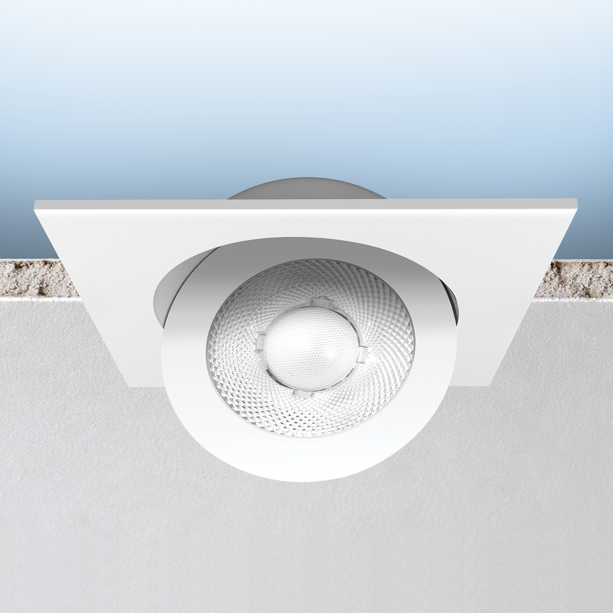 Luxrite LR23335 4" Recessed Floating Gimbal - 5 CCT Selectable Square Trim